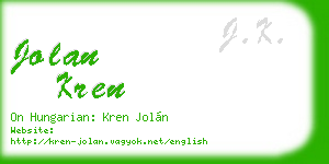 jolan kren business card